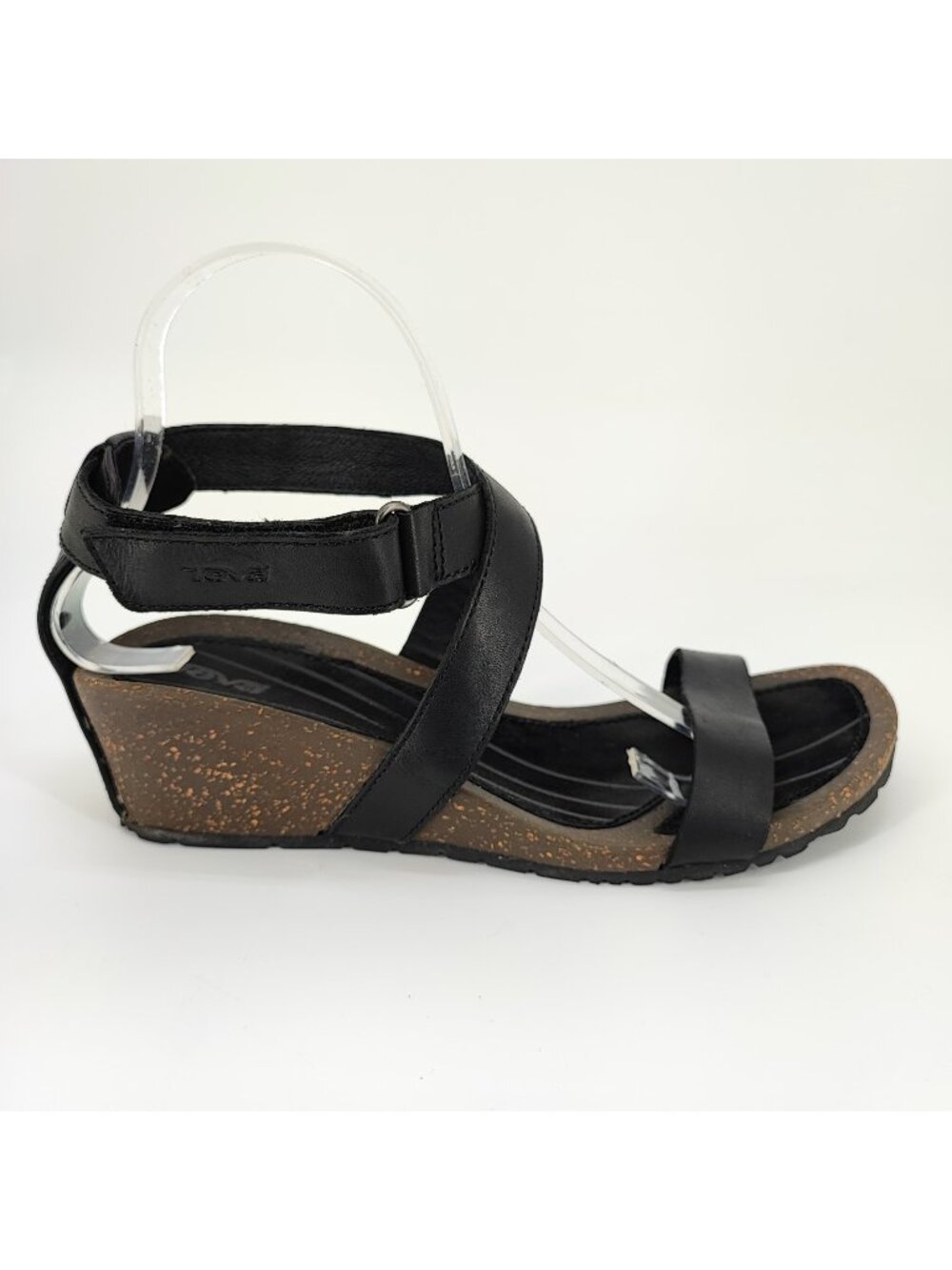 Teva Cabrillo Strap Wedge 2 Women’s Size 9.5 US Sandals Leather Black 1007732